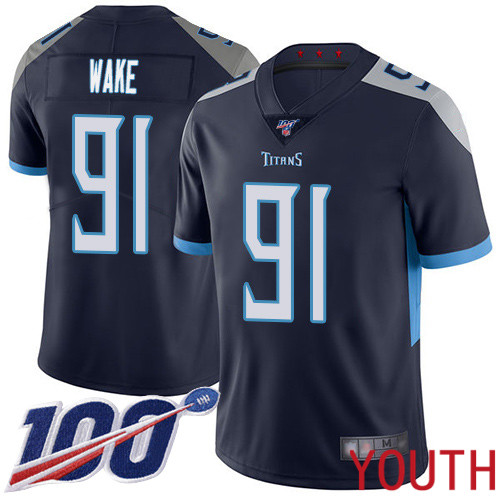 Tennessee Titans Limited Navy Blue Youth Cameron Wake Home Jersey NFL Football 91 100th Season Vapor Untouchable